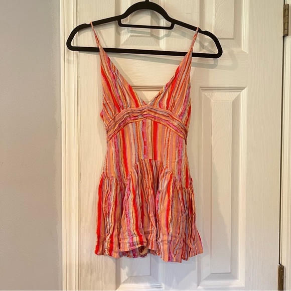 Skylar + Madison In The Sunshine Coral Multi Romper - Picture 1 of 6